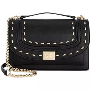 Black Leather Chain Shoulder Bag